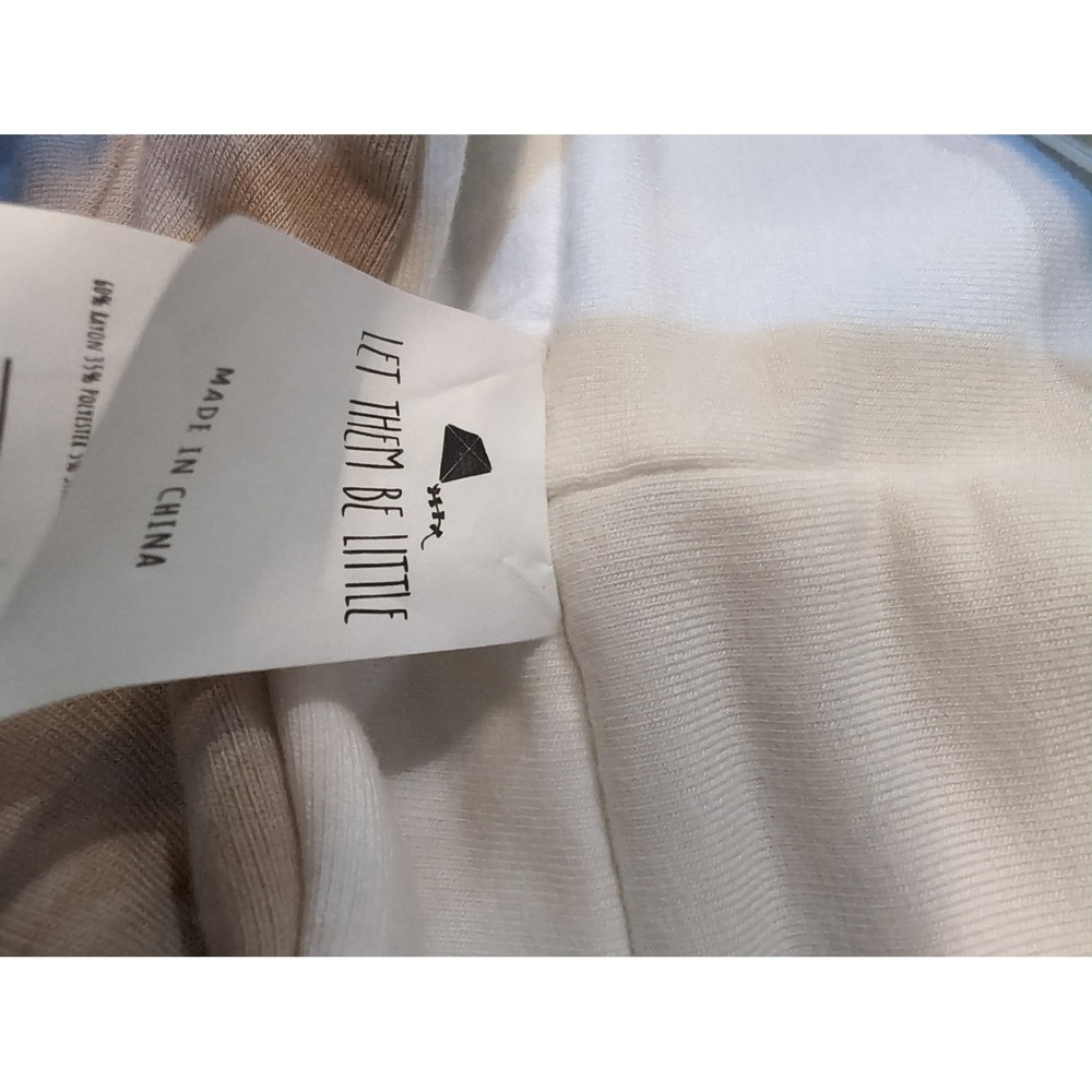Let Them Be Little Toddler Kids 3T Beige White French Terry Hoodie Pocket - Picture 3 of 7